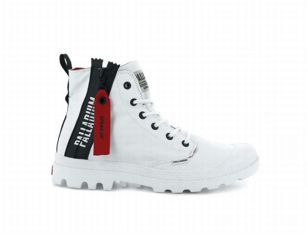 Palladium Pampa Unzipped Damen Stiefel Weiß ||137496-WOB||